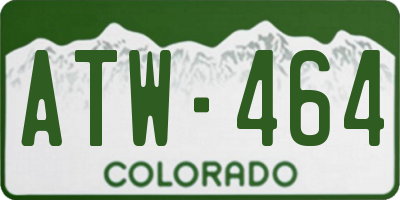 CO license plate ATW464