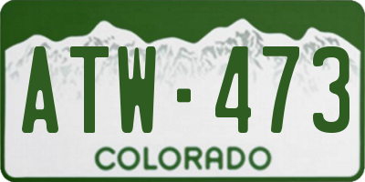 CO license plate ATW473