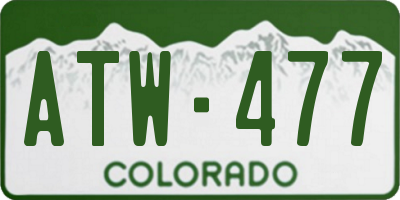 CO license plate ATW477