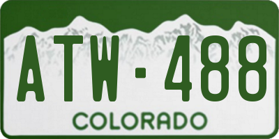 CO license plate ATW488