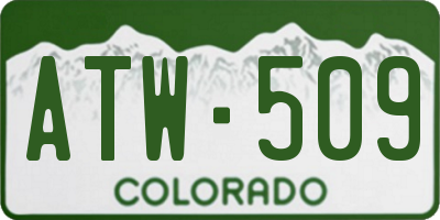 CO license plate ATW509