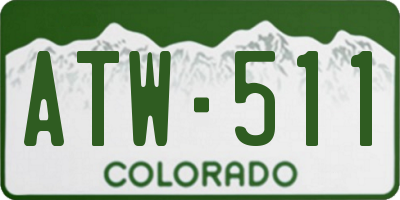 CO license plate ATW511