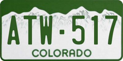 CO license plate ATW517