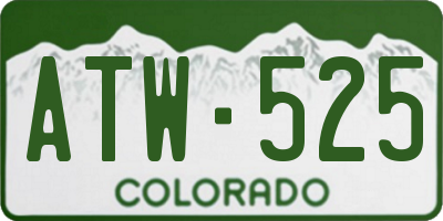 CO license plate ATW525