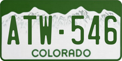 CO license plate ATW546