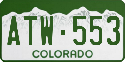 CO license plate ATW553