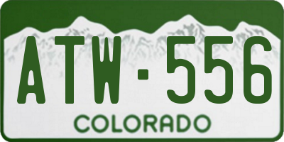 CO license plate ATW556