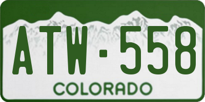 CO license plate ATW558
