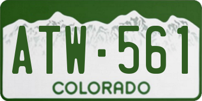 CO license plate ATW561