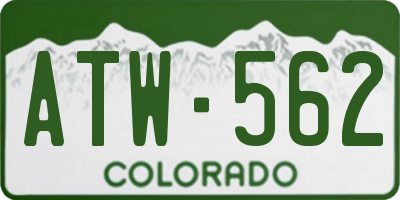 CO license plate ATW562