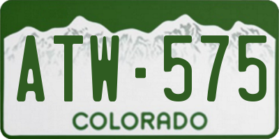 CO license plate ATW575