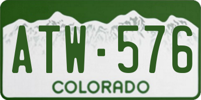 CO license plate ATW576