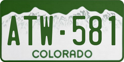 CO license plate ATW581