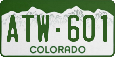 CO license plate ATW601