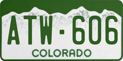 CO license plate ATW606