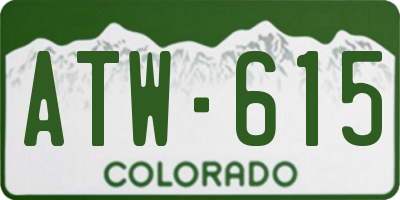 CO license plate ATW615