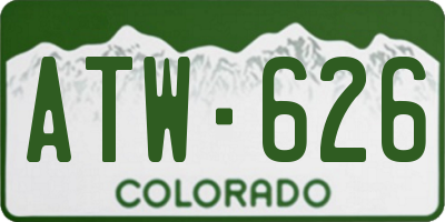 CO license plate ATW626