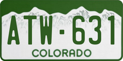 CO license plate ATW631
