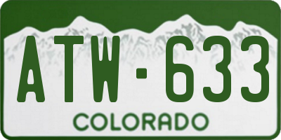 CO license plate ATW633