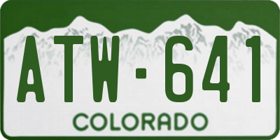 CO license plate ATW641