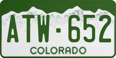 CO license plate ATW652