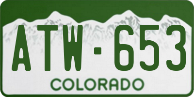 CO license plate ATW653
