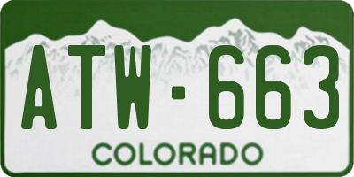 CO license plate ATW663