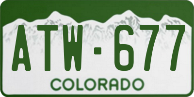 CO license plate ATW677