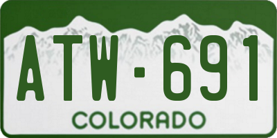 CO license plate ATW691