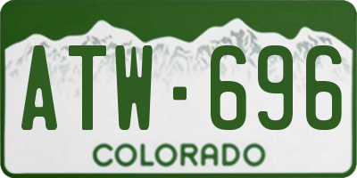 CO license plate ATW696