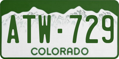 CO license plate ATW729