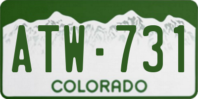 CO license plate ATW731