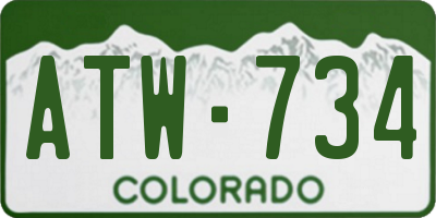 CO license plate ATW734