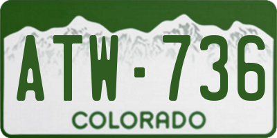 CO license plate ATW736