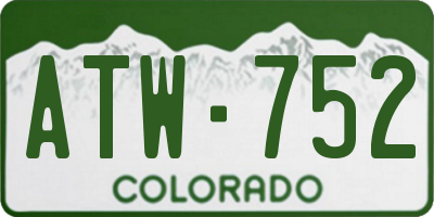 CO license plate ATW752