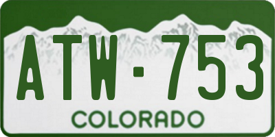 CO license plate ATW753