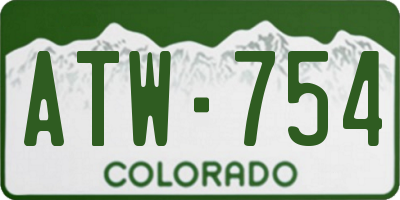CO license plate ATW754