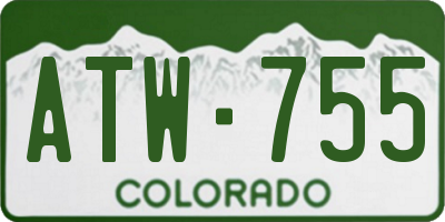 CO license plate ATW755
