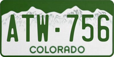 CO license plate ATW756