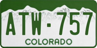CO license plate ATW757