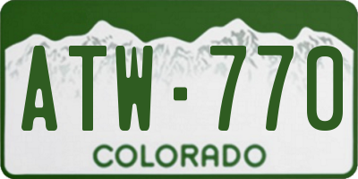 CO license plate ATW770