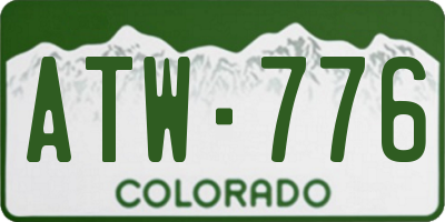 CO license plate ATW776