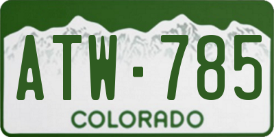 CO license plate ATW785