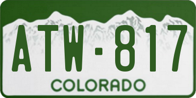 CO license plate ATW817