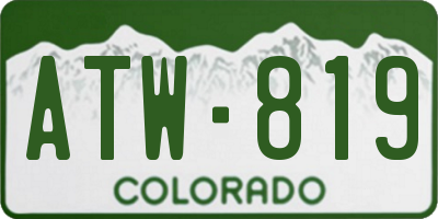 CO license plate ATW819