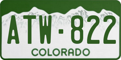 CO license plate ATW822