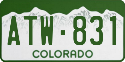 CO license plate ATW831