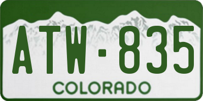 CO license plate ATW835