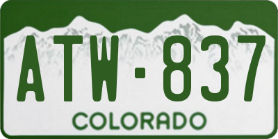 CO license plate ATW837