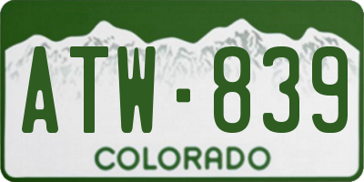 CO license plate ATW839